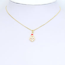 Load image into Gallery viewer, CZ  Enamel White Pearl Santa Claus Charm Pendant, SKU#LK952