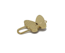 Load image into Gallery viewer, Gold CZ MOP/Turquoise Butterfly Charm, Sku#L697