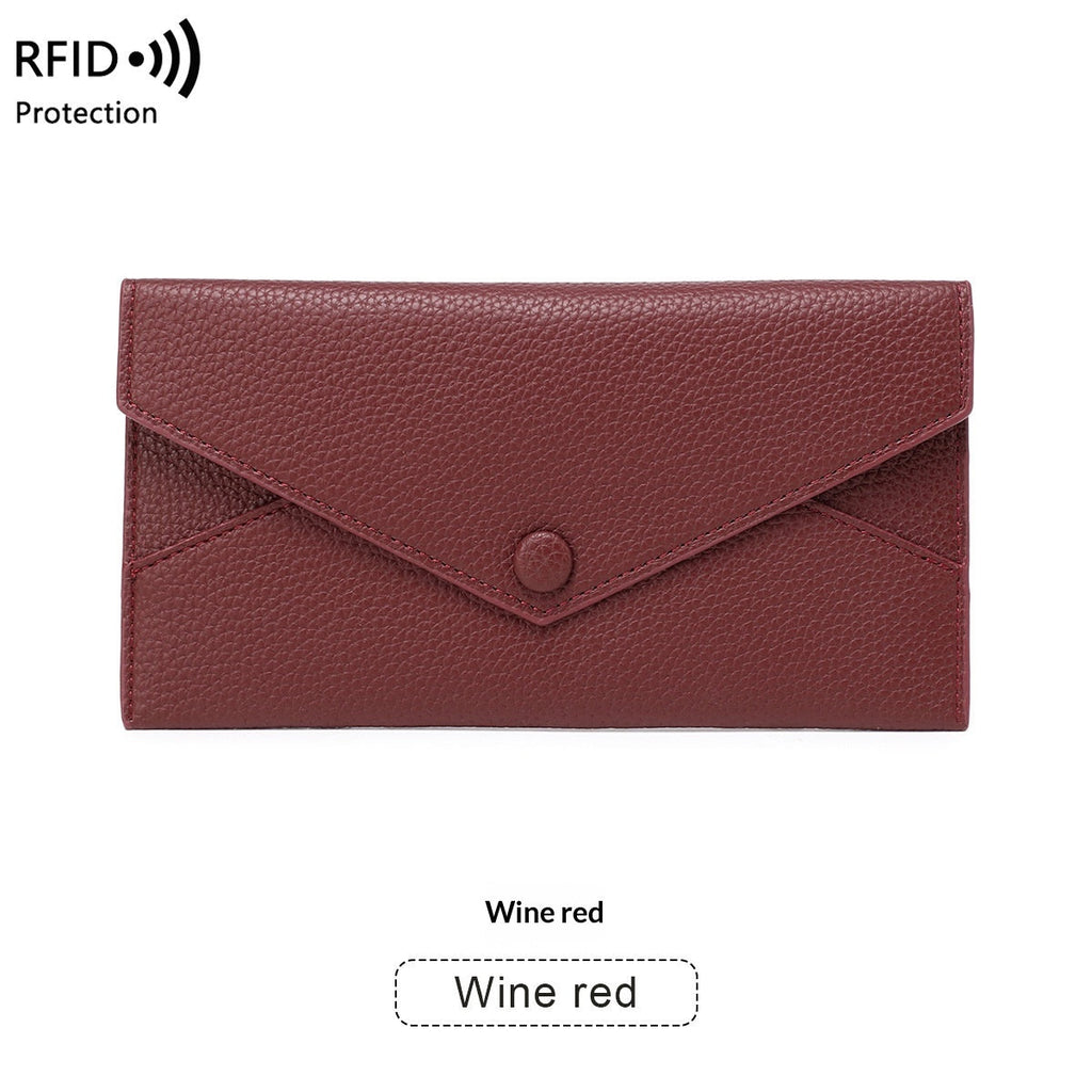 RFID Anti-Theft Women's Wallet - Waterproof Lightweight PU Leather Wallet