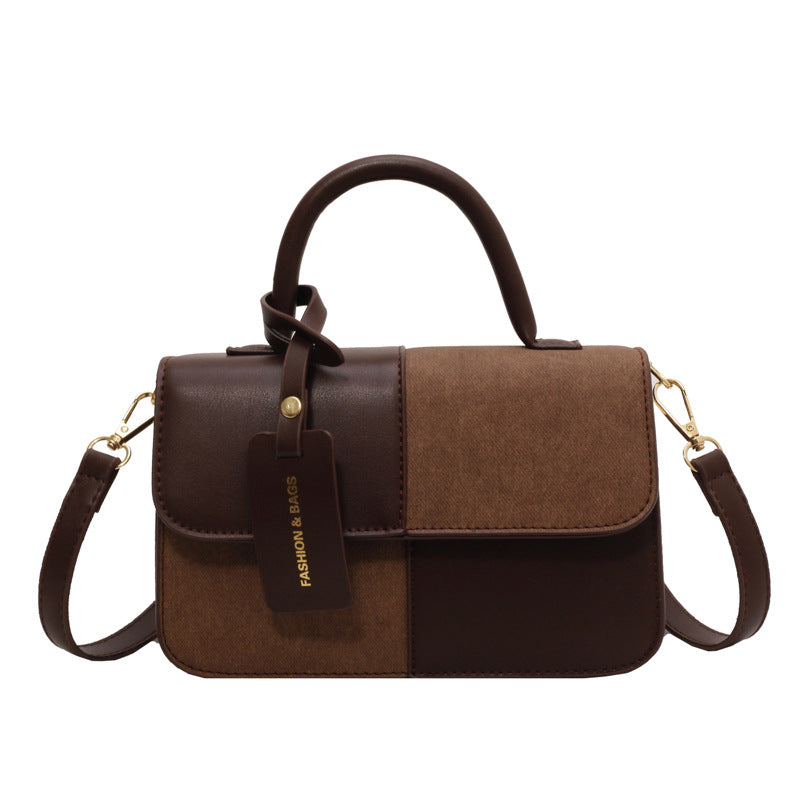 Women's Contrasting Color Patchwork Crossbody Shoulder Bag - Compact Square Handbag by Sarah Express