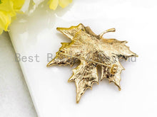 Load image into Gallery viewer, Vintage CZ Micro Pave Maple Leaf Brooch Pin, Sku#P35