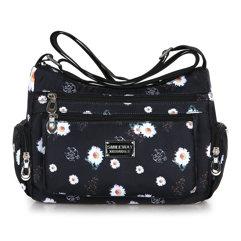 Women's Printed Canvas Shoulder Bag – Floral & Landscape Pattern Crossbody Handbag