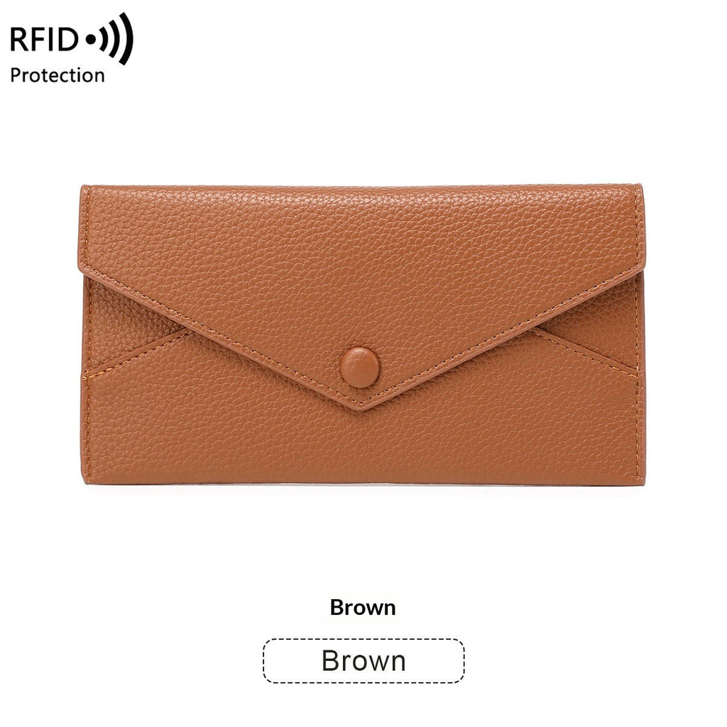 RFID Anti-Theft Women's Wallet - Waterproof Lightweight PU Leather Wallet