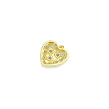 Load image into Gallery viewer, Clear CZ Gold Silver Heart on Heart Charm Pendant,Sku#LD714
