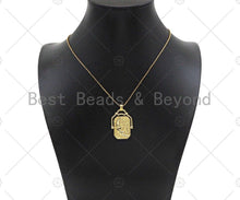 Load image into Gallery viewer, 18K Gold Sun Face Cresent Moon Medallion Pendant/Charm,Two Sided Rotating Charm, 22x36mm,Sku#LK249