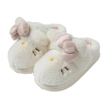 Load image into Gallery viewer, Women's Fluffy Cat &amp; Bow House Slippers | Plush Cotton Indoor Slippers