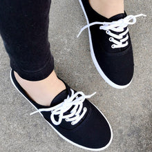 Load image into Gallery viewer, Lace-Up Classic Canvas Sneakers - Breathable Flat Shoes for Everyday Wear