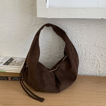Load image into Gallery viewer, Suede Pleated Tote Bag for Women – Retro Minimalist Dumpling Shoulder Bag