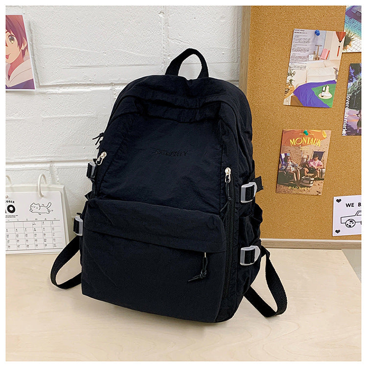 Women's Large Capacity Nylon Backpack – Minimalist Casual Travel Bag