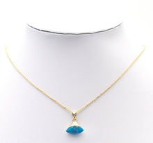 Load image into Gallery viewer, Natural Moonstone Turquoise Gemstone Fan shape Charm, Sku#LY28