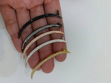 Load image into Gallery viewer, Clear CZ Pave On Black Micro Pave Moon Shape Charm Beads, sku#F394C/F1511