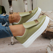 Load image into Gallery viewer, Women's Velcro Slip-On Sneakers | Thick Sole PU Leather Casual Shoes