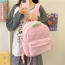 Load image into Gallery viewer, Cute Plush Fruit Backpack – Pink Kawaii Mini Backpack for Women
