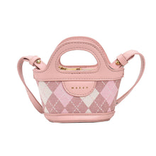 Load image into Gallery viewer, Patchwork Plaid Mini Tote Crossbody Bag - Korean Fashion PU Leather Handbag