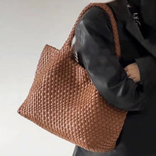 Load image into Gallery viewer, Handwoven Woven Shoulder Bag - Premium PU Leather Underarm Bag for Women