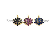 Load image into Gallery viewer, Colorful CZ Micro Pave Lotus Flower Pendant, X144/Z572