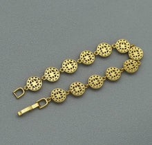 Load image into Gallery viewer, CZ Gold Silver Flower Bezel Setting Bracelet, Sku#B217