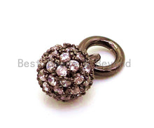 Load image into Gallery viewer, CZ Micro Pave Ball Dangle Charm for Bracelet/Necklace, Pendant Cubic Zirconia Ball Charm, Extension Chain Dangle, 6mm, sku#G95