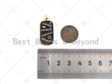 Load image into Gallery viewer, Enamel Colorful Blessing Word On Rectangle Shape Pendant, Enamel Medallion Pendant,Love Happy Lucky Peace,14x28mm,Sku#LK210