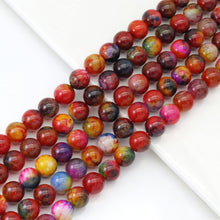 Load image into Gallery viewer, 12mm/14mm Orange Blue Agate Round Smooth Beads, Sku#U1805