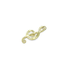 Load image into Gallery viewer, Clear CZ Gold Musical Symbol Charm Pendant, Sku#LK995