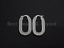 Load image into Gallery viewer, CZ Oval Shape Huggies Earrings, Sku#J249