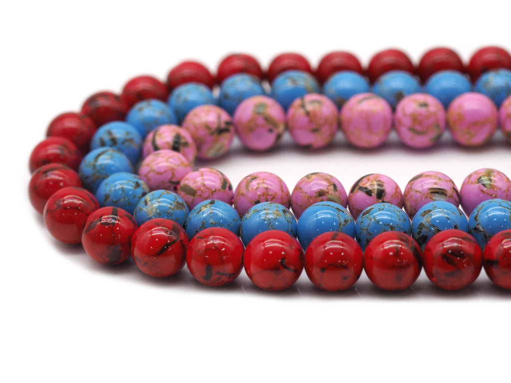 Golden Mother of Pearl Round Smooth Beads, Sku#U1323