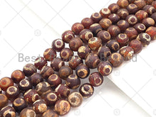 Load image into Gallery viewer, Natural Tibetan Brown Red Evil Eye Agate Beads, SKU#U1106