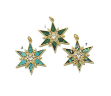 Load image into Gallery viewer, Abalone Turquoise Malachite North Star Charm, Sku#L683