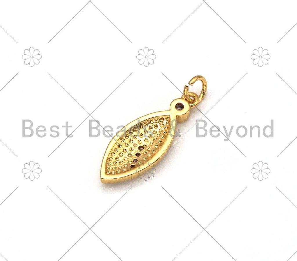 Enamel Colorful Leaf Shape Pendant,18K Gold Filled CZ Micro Pave Enamel Charm,Enamel Jewelry,9x24mm,Sku#LK404