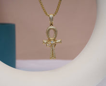 Load image into Gallery viewer, CZ Teardrop On Cross Shape Charm, Sku#LK618