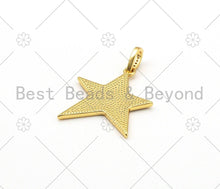 Load image into Gallery viewer, Colorful Enamel Five Point Star Shape Pendant,18K Gold Filled CZ Micropave Charm, Necklace Bracelet Charm Pendant,26x29mm,Sku#ML49