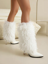 Load image into Gallery viewer, Women's Fuzzy High Heel Booties - Pointed Toe Stiletto Ankle Boots