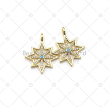 Load image into Gallery viewer, CZ Micro Pave North Star Shape Pendant, 18K Gold Filled Star Charm, Necklace Bracelet Charm Pendant, 25x21mm,Sku#LK496