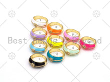 Load image into Gallery viewer, Pave Baguette CZ Colorful Enamel Adjustable Ring,Sku#X241