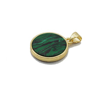 Load image into Gallery viewer, Gold CZ Snake On Round Coin Gemstone Charm, Sku#LX114