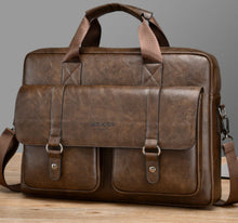Load image into Gallery viewer, Men's Business Large-Capacity Shoulder Crossbody Briefcase | PU Leather Waterproof Bag