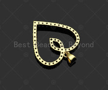 Load image into Gallery viewer, Gold Filled CZ Micro Pave Double Heart Shape Pendant, 18K Gold Filled Charm, Necklace Bracelet Charm Pendant,25x27mm,Sku#LD95
