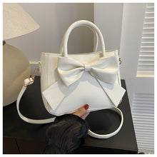 Load image into Gallery viewer, Retro Bow Square Crossbody Handbag - PU Leather Small Shoulder Bag for Women