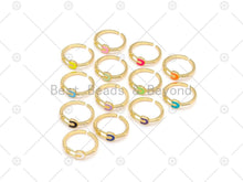 Load image into Gallery viewer, Colorful Enamel Safety Pin Shape Adjustable Ring