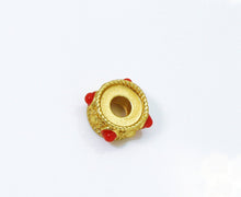 Load image into Gallery viewer, 5pc, Gold Enamel Wheel Spacer Beads, Sku#LX21
