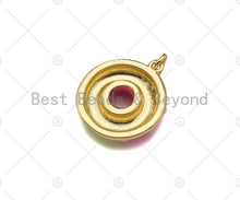 Load image into Gallery viewer, Gold Filled Colorful Enamel Doughnut Shape Pendant,18K Gold Filled Pink/Blue/Brown Enamel Charm,18x20mm,Sku#L571