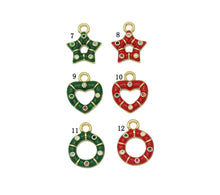 Load image into Gallery viewer, CZ Enamel Star Heart Round Charm, Sku#JL117
