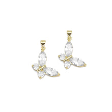 Load image into Gallery viewer, Clear CZ Gold Butterfly Charm, Sku#LK890