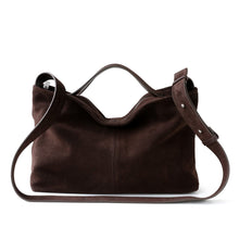 Load image into Gallery viewer, Women's Genuine Leather Matte Commuter Tote Crossbody Bag – Minimalist Square Shoulder Bag