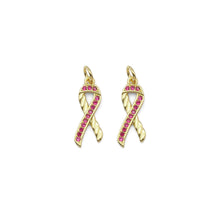 Load image into Gallery viewer, Fuchsia CZ Red Ribbon Charm, Sku#LX335