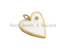 Load image into Gallery viewer, Enamel heart Pendant with CZ, Z412