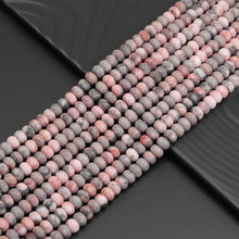 Load image into Gallery viewer, 5x8mm Rondelle Smooth Pink Zebra Jasper Beads, Sku#U1922