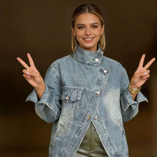 Load image into Gallery viewer, Irregular Single-pocket Denim Jacket