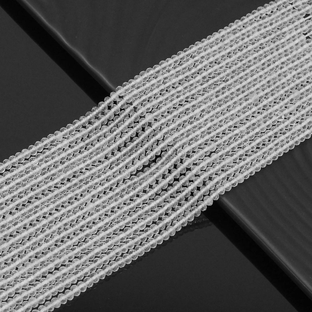 Genuine Quartz Faceted Rondelle Beads, Sku#U1692